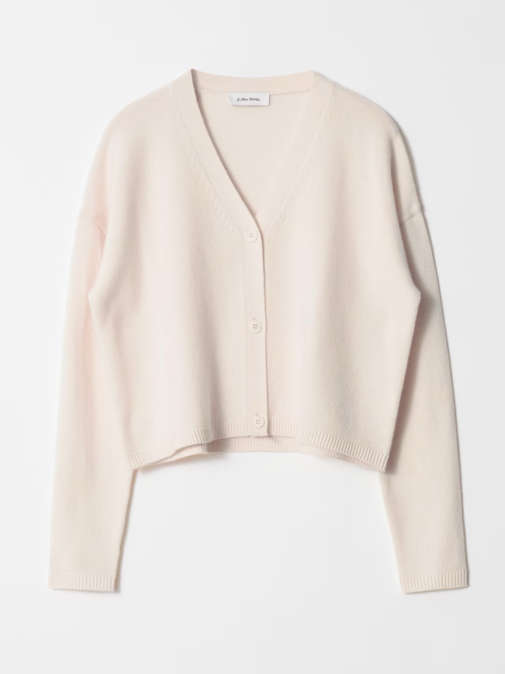 & Other Stories 100% Wool Relaxed Cropped V-Neck Cardigan in Cream XS - Picture 1 of 11
